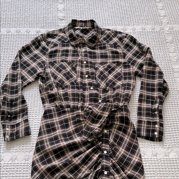 Veronica Beard Sierra Dress, black ivory plaid, size 6 - Picture 7 of 16